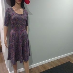 Lulu Roe Purple/Orange Print Dress
